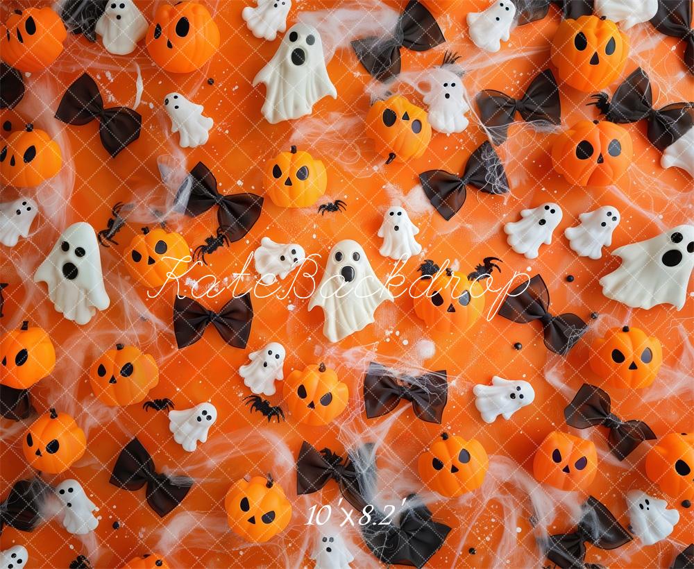 Kate Festif Halloween Citrouilles Fantômes Toile de fond conçue par Patty Robert - Kate Backdrop FR