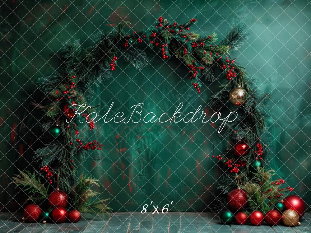 Kate Noël Vacances Arche Vert foncé Décorations Toile de fond conçue par Patty Robert - Kate Backdrop FR