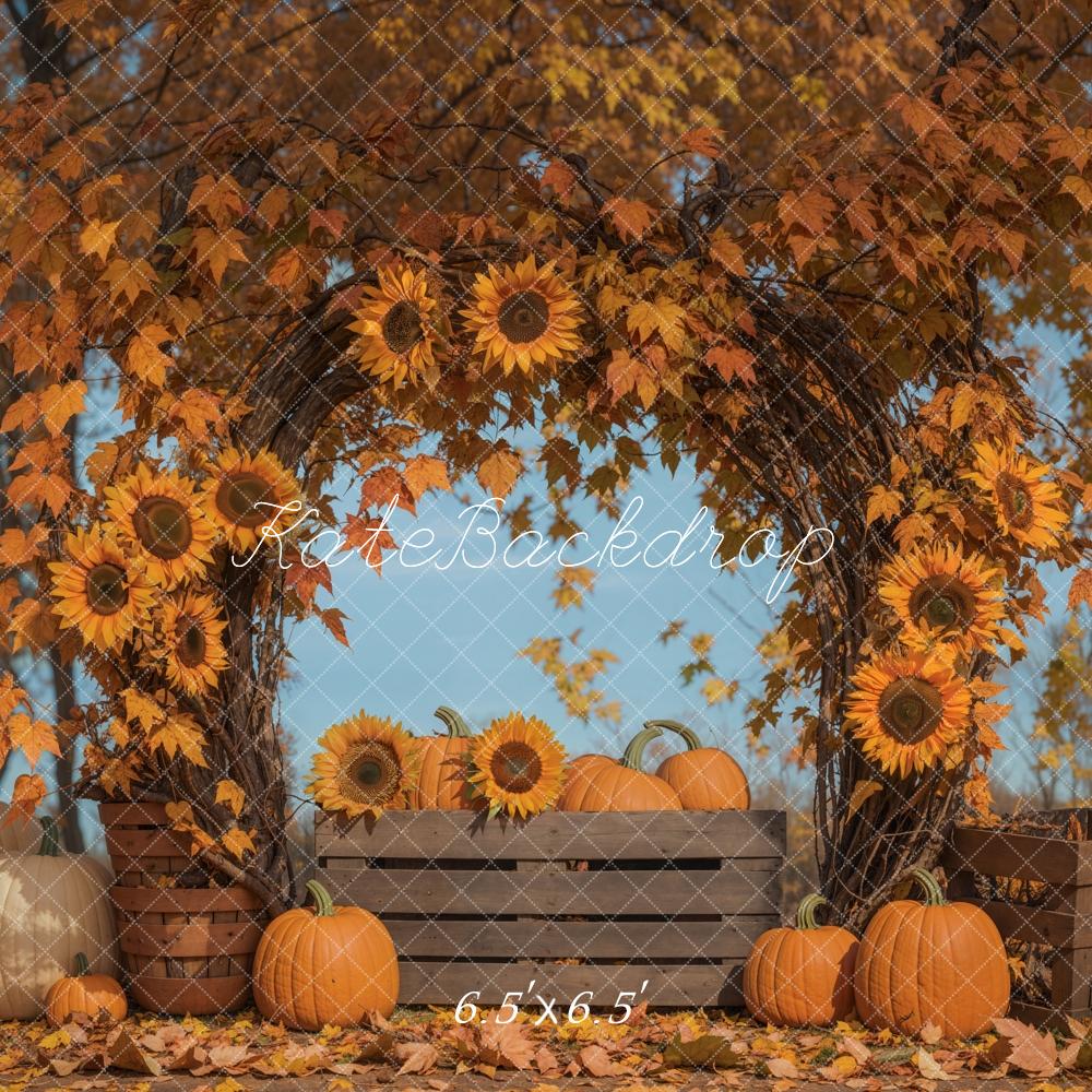 Kate Automne Tournesol Arche Feuilles d'érable Toile de fond conçue par Emetselch - Kate Backdrop FR