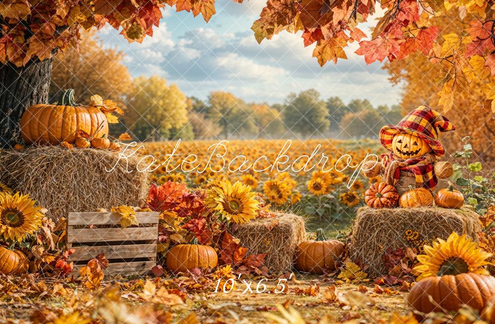Kate Automne Récolte Champ de tournesol Toile de fond conçue par Emetselch - Kate Backdrop FR