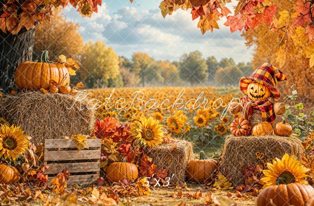 Kate Automne Récolte Champ de tournesol Toile de fond conçue par Emetselch - Kate Backdrop FR