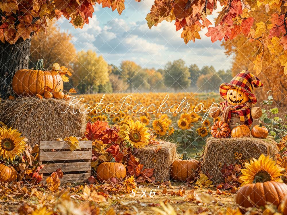 Kate Automne Récolte Champ de tournesol Toile de fond conçue par Emetselch - Kate Backdrop FR