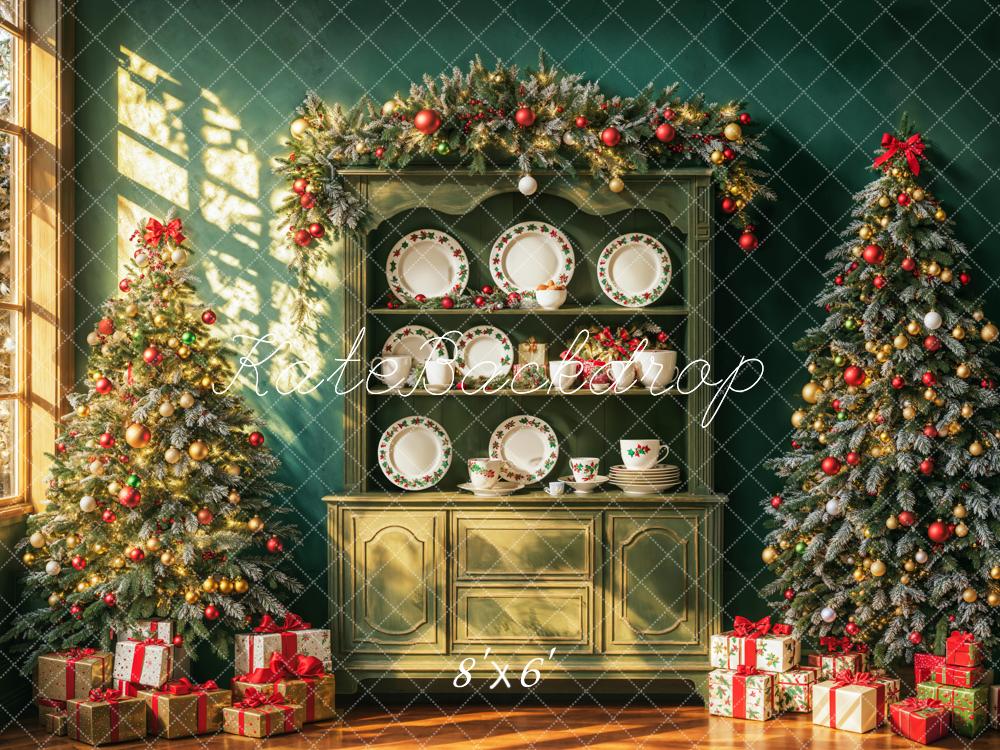 Kate Sapin de Noël Rétro Vert Armoire Soleil Toile de fond conçue par Emetselch - Kate Backdrop FR