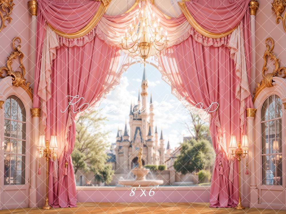 Kate Château Rose Rideaux Fenêtre Princesse Toile de fond conçue par Emetselch - Kate Backdrop FR