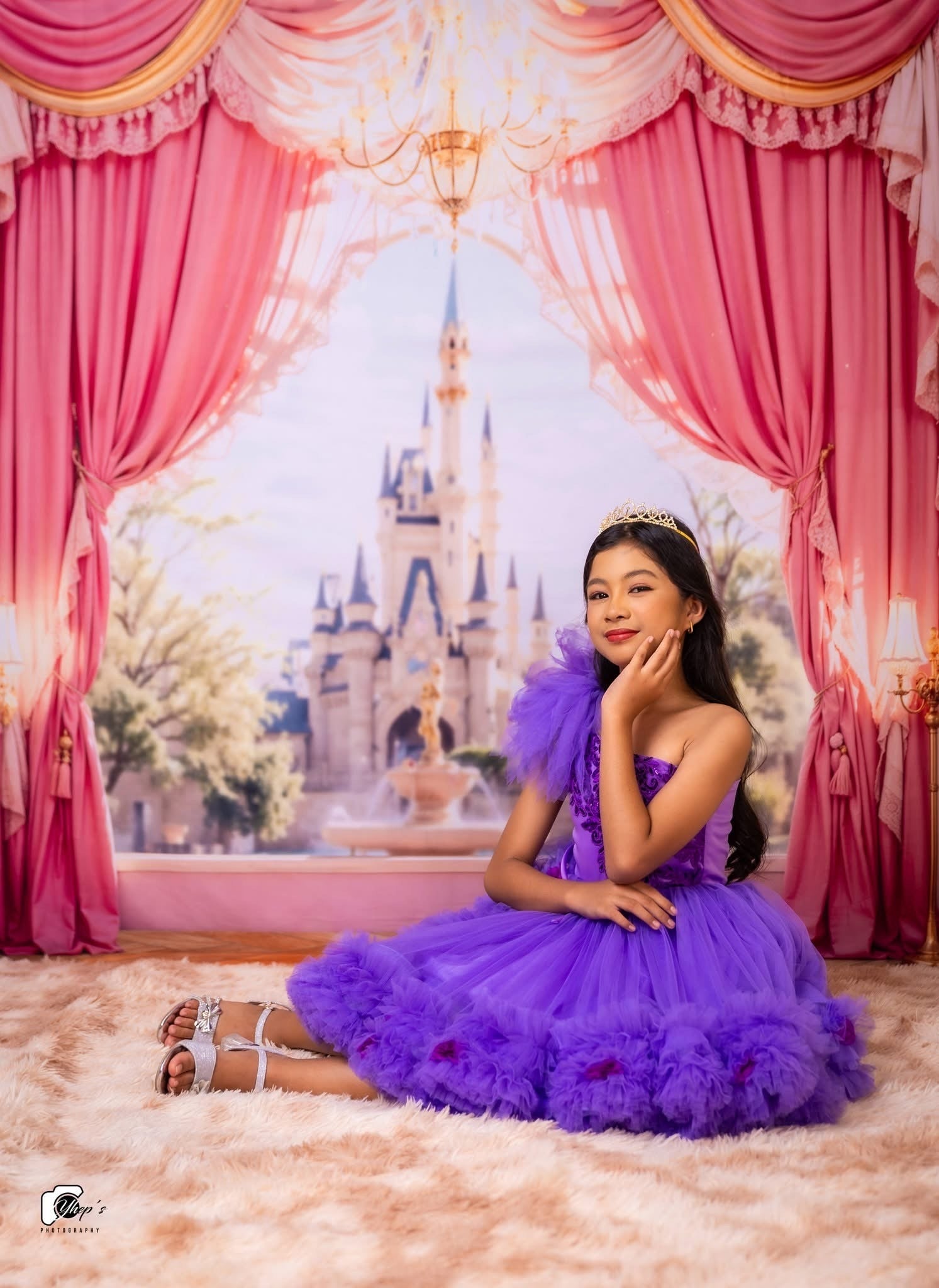 Kate Château Rose Rideaux Fenêtre Princesse Toile de fond conçue par Emetselch - Kate Backdrop FR