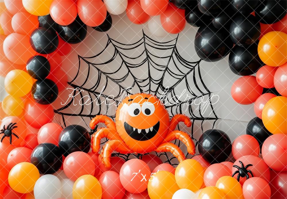 Kate Halloween Araignée Arche de ballons Toile de fond conçue par Patty Robert - Kate Backdrop FR