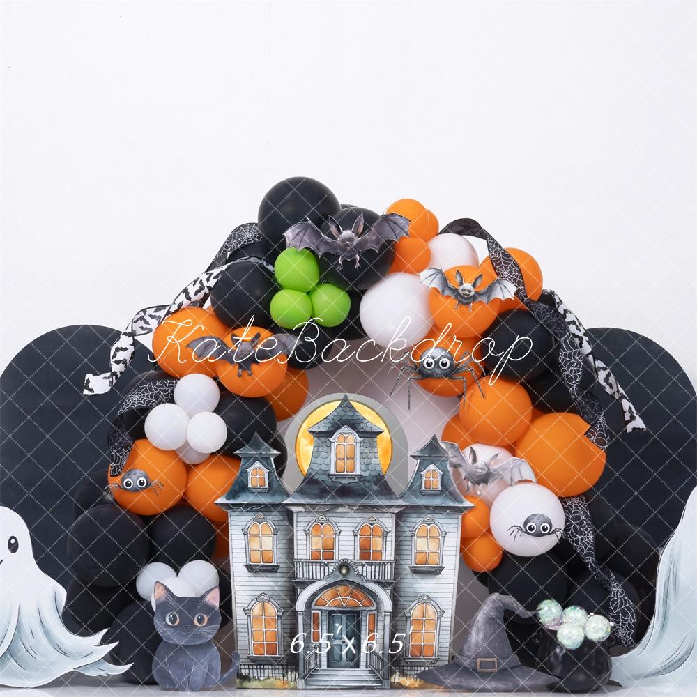 Kate Halloween Cake Smash Château Fantôme Toile de fond conçue par Mini MakeBelieve - Kate Backdrop FR