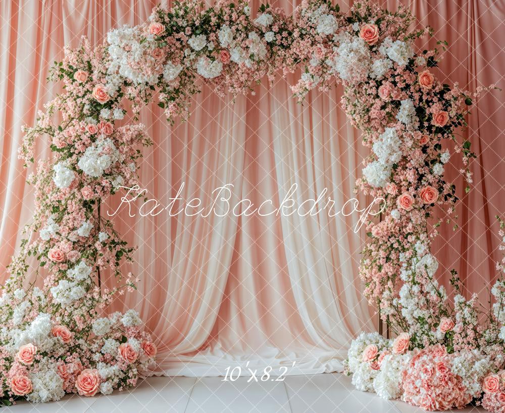 Kate Arche de fleurs Rose Mariage Toile de fond conçue par Emetselch - Kate Backdrop FR