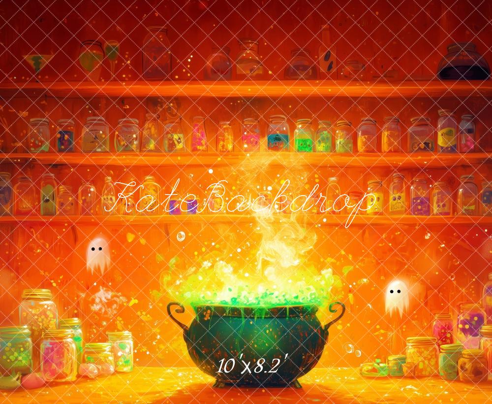 Kate Halloween Chaudron à Potions Magie Toile de fond conçue par Patty Robert - Kate Backdrop FR
