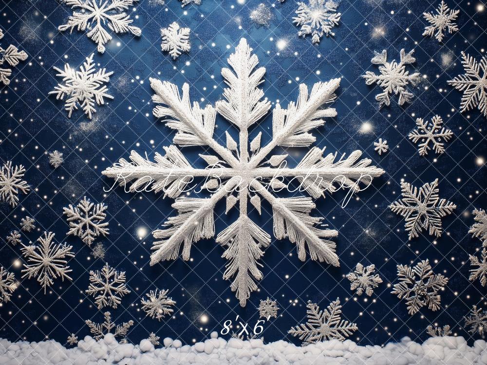 Kate Bleu Hiver Flocons de neige Toile de fond conçue par Patty Robert - Kate Backdrop FR