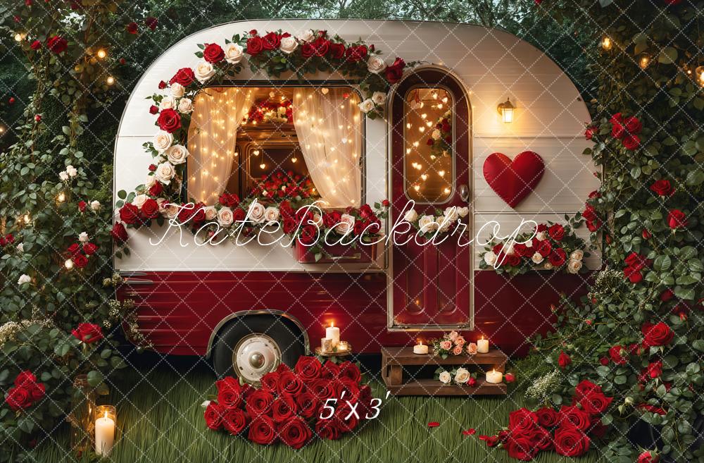 Kate Saint Valentin Fleur Camping-car Romantique Toile de fond conçue par Emetselch - Kate Backdrop FR