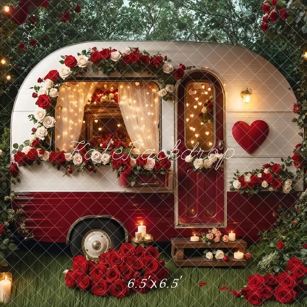 Kate Saint Valentin Fleur Camping-car Romantique Toile de fond conçue par Emetselch - Kate Backdrop FR