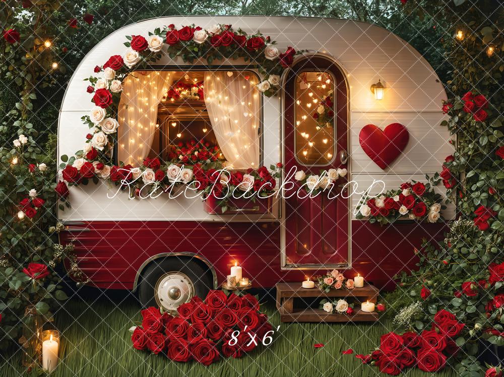 Kate Saint Valentin Fleur Camping-car Romantique Toile de fond conçue par Emetselch - Kate Backdrop FR