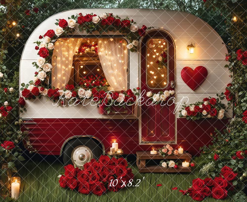 Kate Saint Valentin Fleur Camping-car Romantique Toile de fond conçue par Emetselch - Kate Backdrop FR