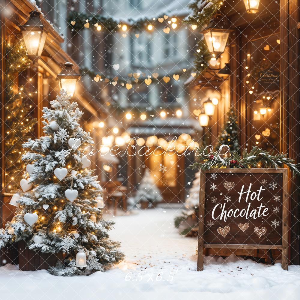 Kate Noël Chocolat chaud Boutique Bokeh Toile de fond conçue par Emetselch - Kate Backdrop FR