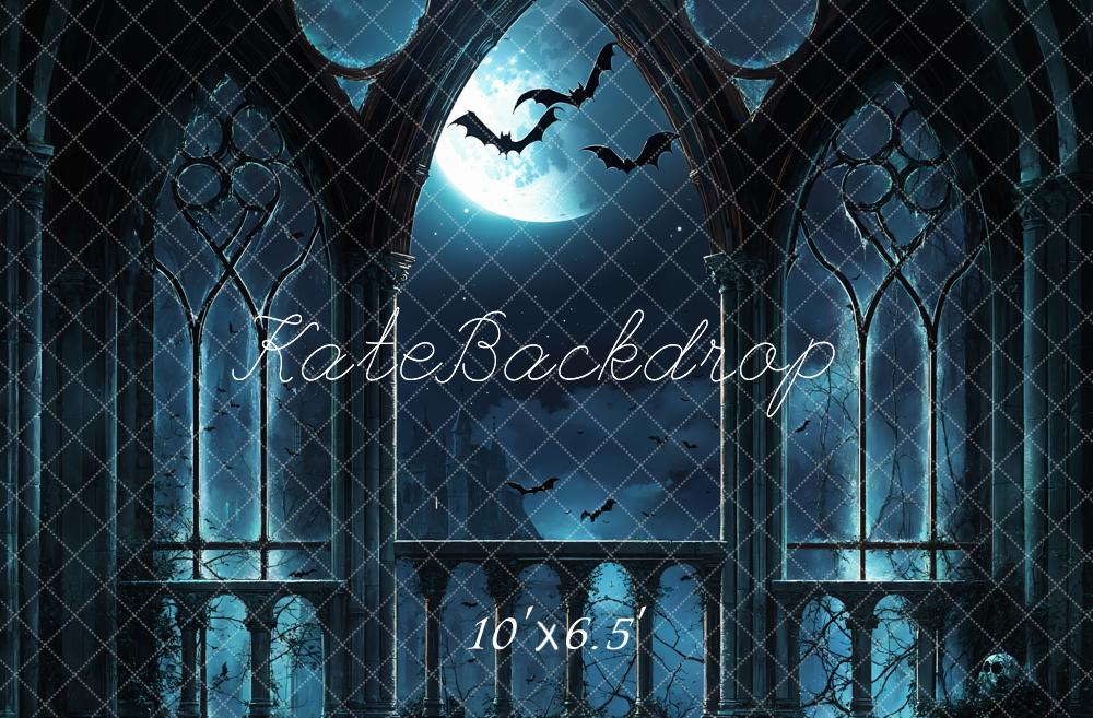 Kate Halloween Gothique Château Clair de lune Toile de fond conçue par Emetselch - Kate Backdrop FR