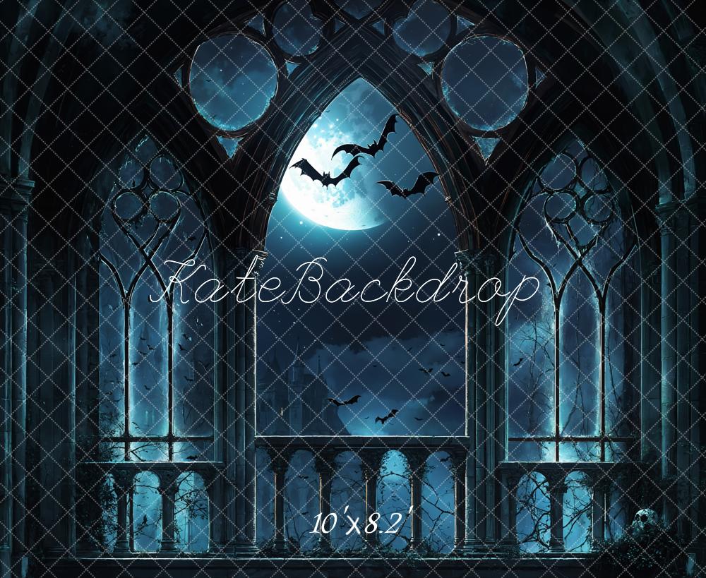 Kate Halloween Gothique Château Clair de lune Toile de fond conçue par Emetselch - Kate Backdrop FR