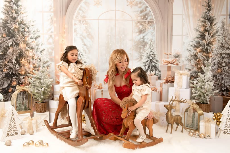 Kate Blanc Arche Fenêtre Sapin de Noël Cadeaux Toile de fond conçue par Emetselch - Kate Backdrop FR