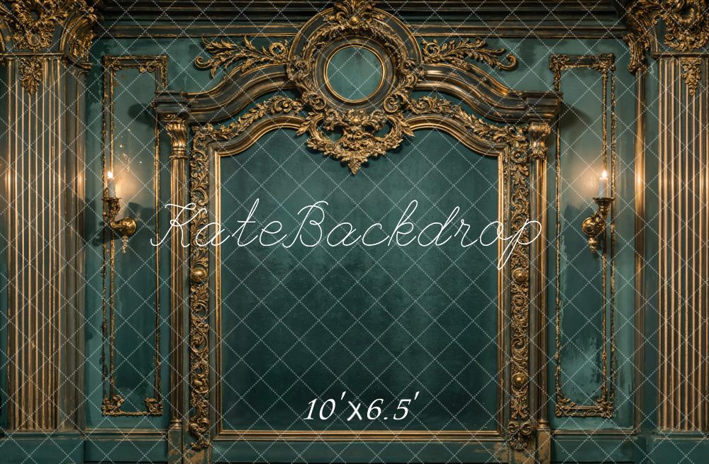 Kate Vert Mur Vintage Orné Classique Toile de fond conçue par Emetselch - Kate Backdrop FR