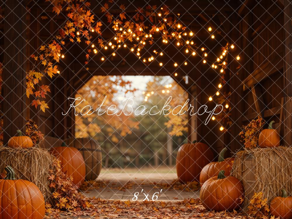 Kate Automne Citrouille Grange Lumière Toile de fond conçue par Emetselch