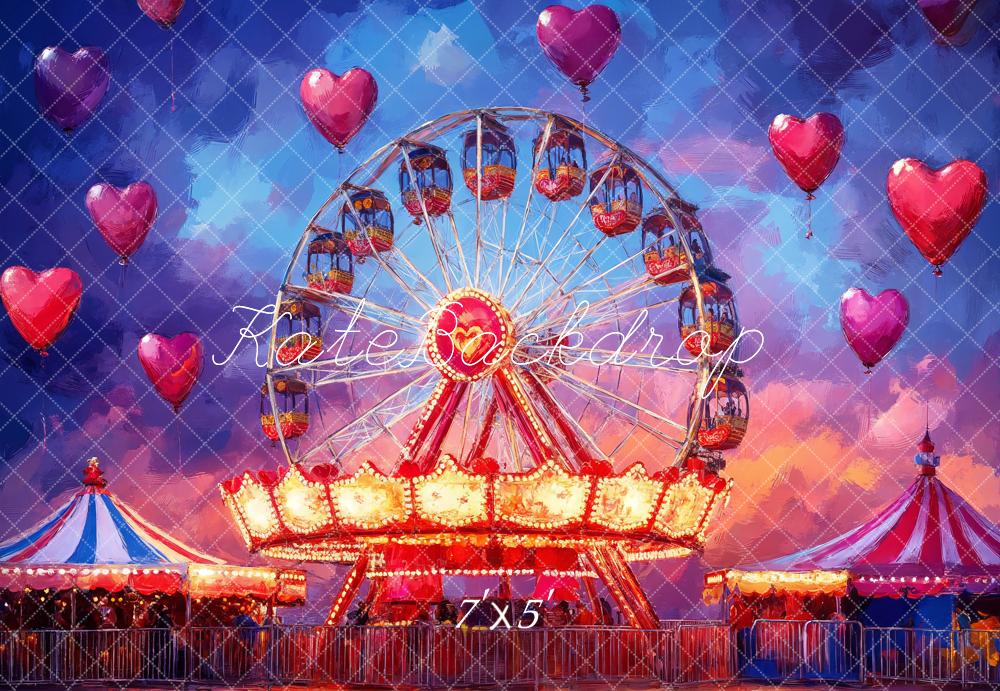 Kate Carnaval Grande Roue Carrousel Enfant Toile de fond conçue par Emetselch - Kate Backdrop FR