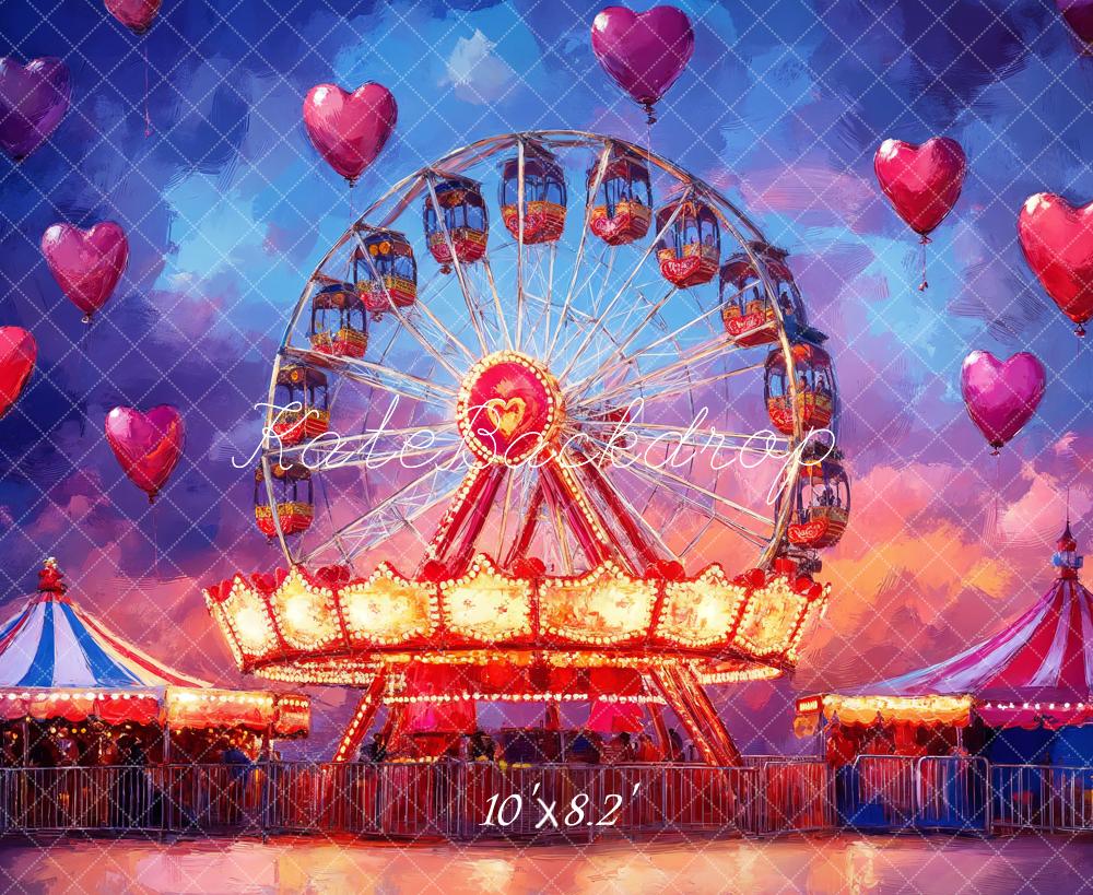 Kate Carnaval Grande Roue Carrousel Enfant Toile de fond conçue par Emetselch - Kate Backdrop FR