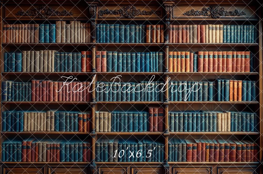 Kate Bibliothèque Vintage Étagère à livres Toile de fond conçue par Mini MakeBelieve - Kate Backdrop FR
