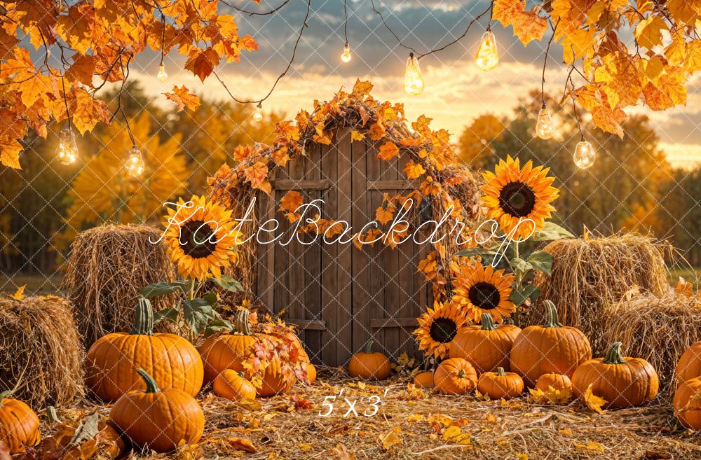 Kate Automne Citrouille Tournesol Grange Toile de fond conçue par Emetselch - Kate Backdrop FR