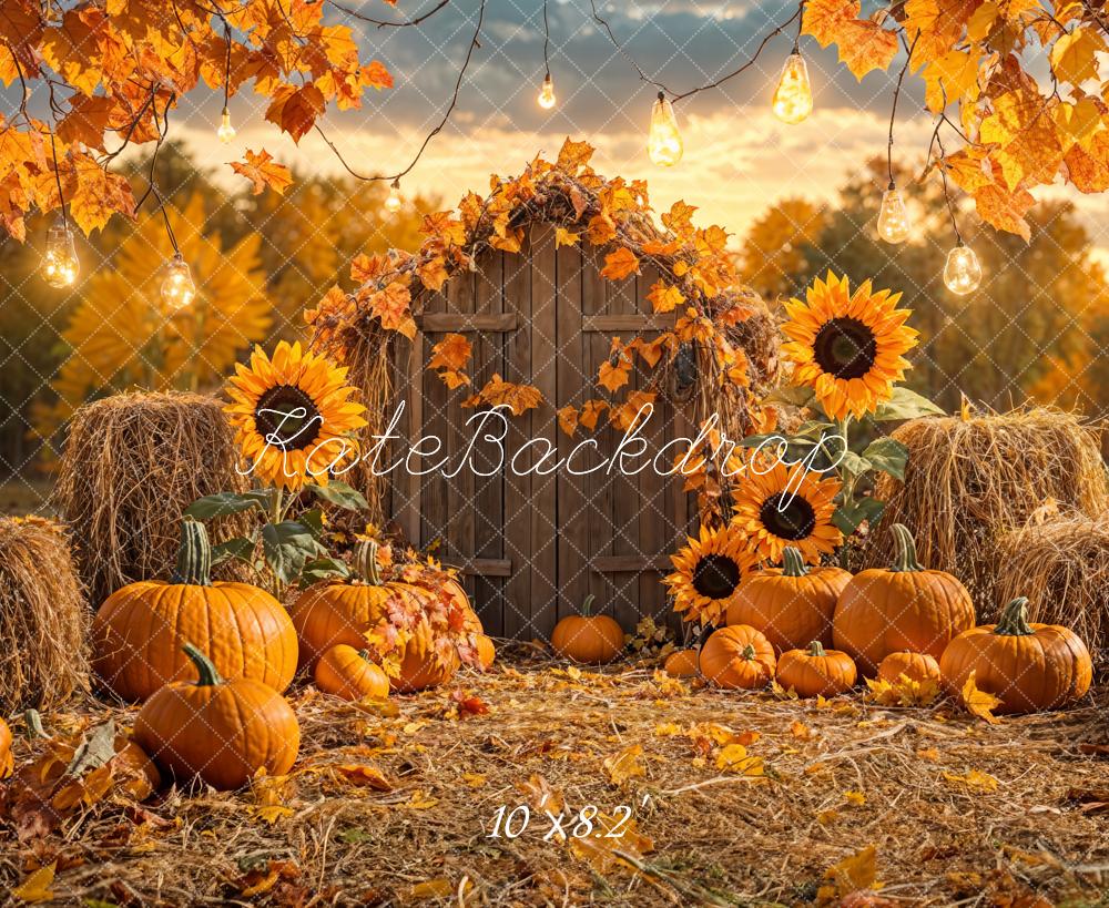 Kate Automne Citrouille Tournesol Grange Toile de fond conçue par Emetselch - Kate Backdrop FR