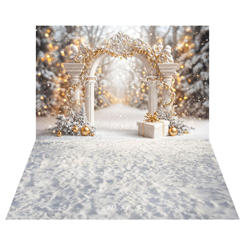 Offres Éclair #3 Kate Noël Neige Pays des merveilles Rétro Arche Toile de fond+Hiver Neige Sol Toile de fond - Kate Backdrop FR