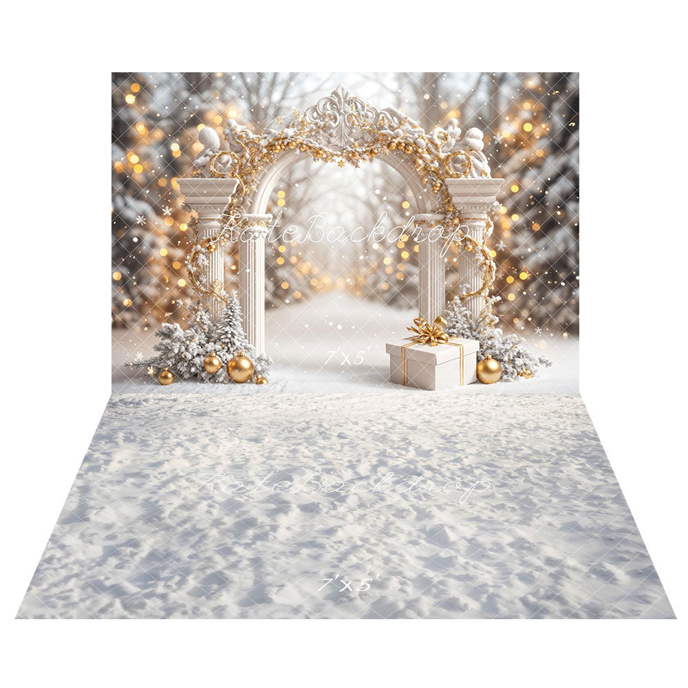 Offres Éclair #3 Kate Noël Neige Pays des merveilles Rétro Arche Toile de fond+Hiver Neige Sol Toile de fond - Kate Backdrop FR