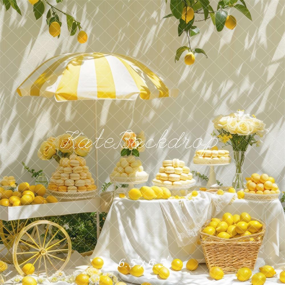 Kate Soleil Chariot de citron Jaune Toile de fond conçue par Mini MakeBelieve - Kate Backdrop FR