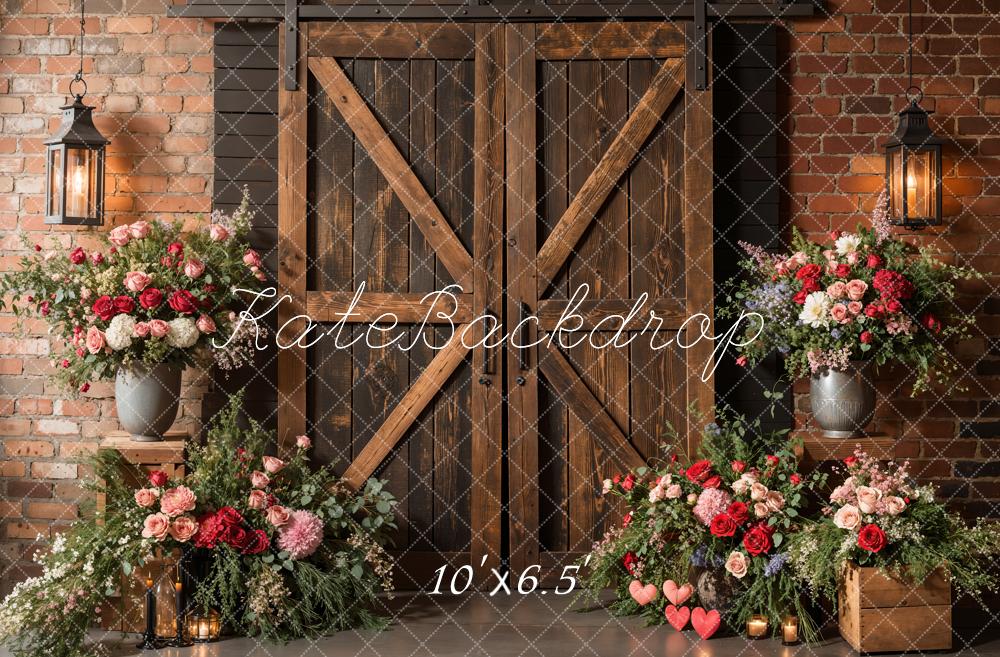 Kate Printemps Rustique Porte en bois Floral Toile de fond conçue par Emetselch - Kate Backdrop FR