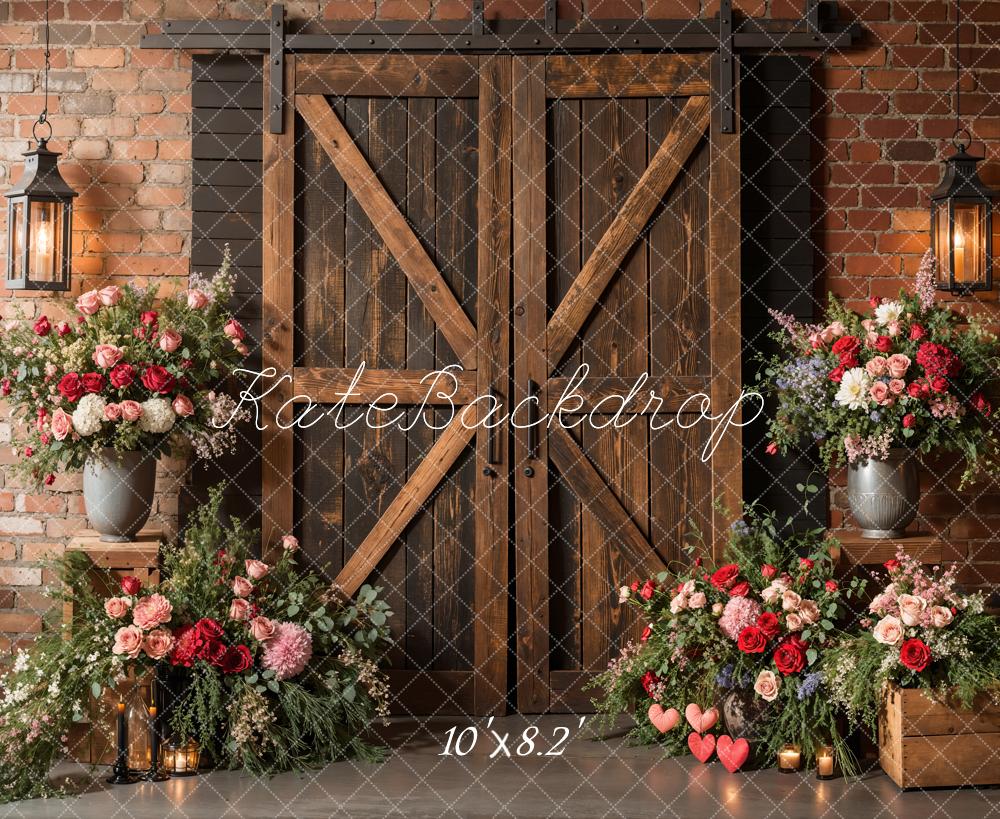 Kate Printemps Rustique Porte en bois Floral Toile de fond conçue par Emetselch - Kate Backdrop FR