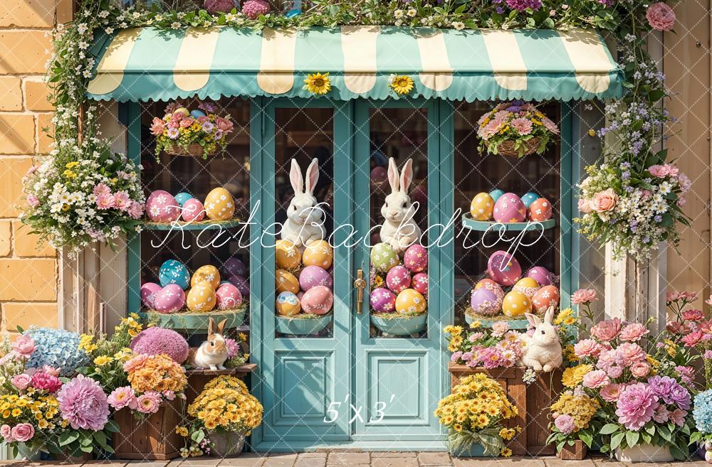 Kate Pâques Lapin Œufs Fleurs Boutique Toile de fond conçue par Emetselch - Kate Backdrop FR