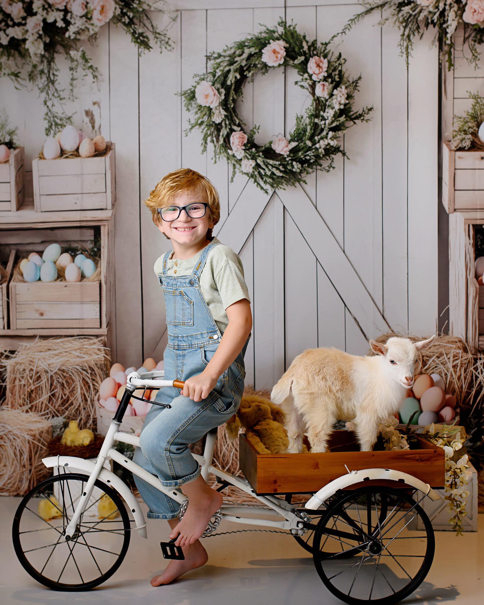 Kate Pâques Floral Œufs Ferme Porte Toile de fond conçue par Emetselch - Kate Backdrop FR
