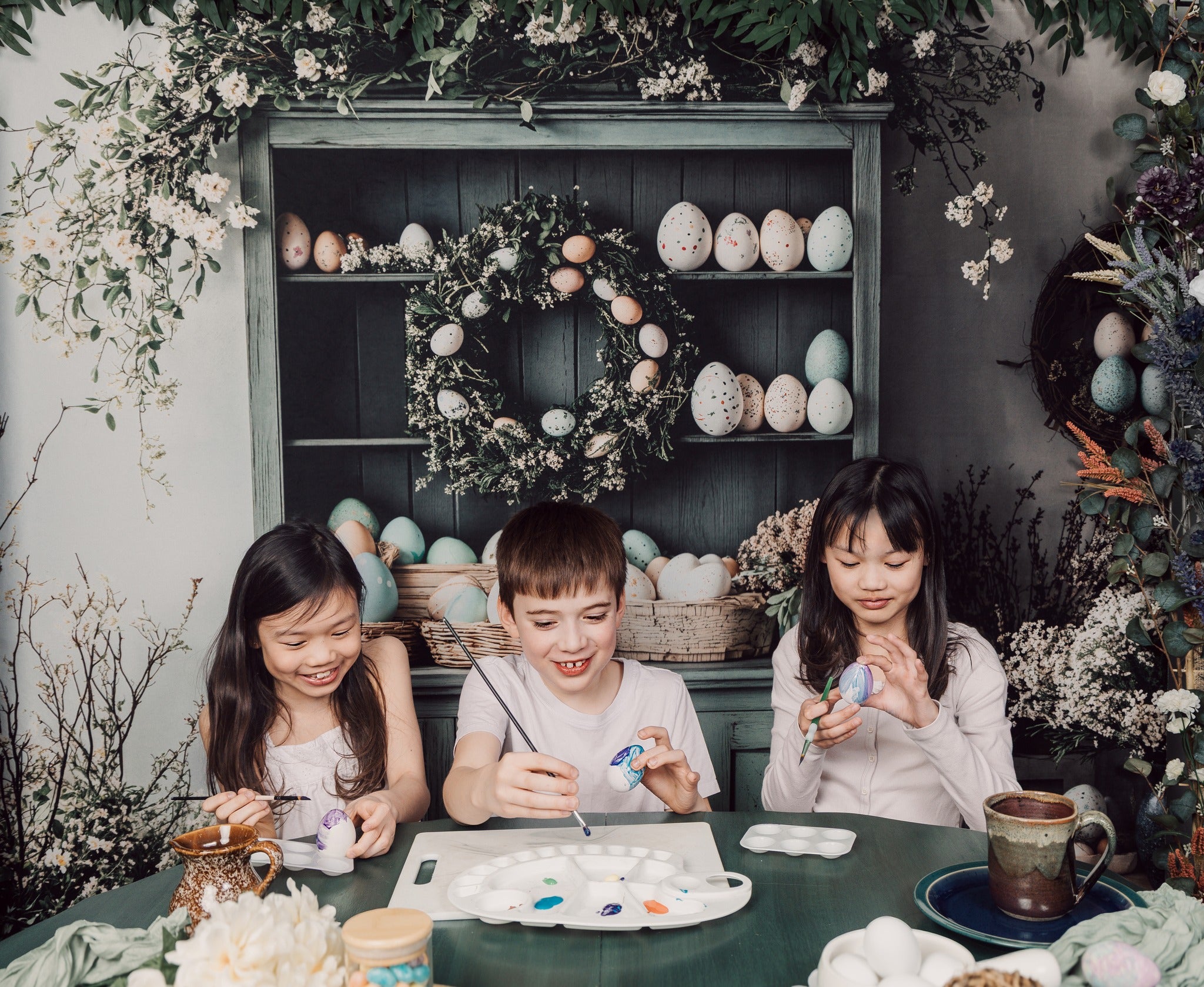 Kate Pâques Œufs Floral Armoire Vert Toile de fond conçue par Emetselch - Kate Backdrop FR