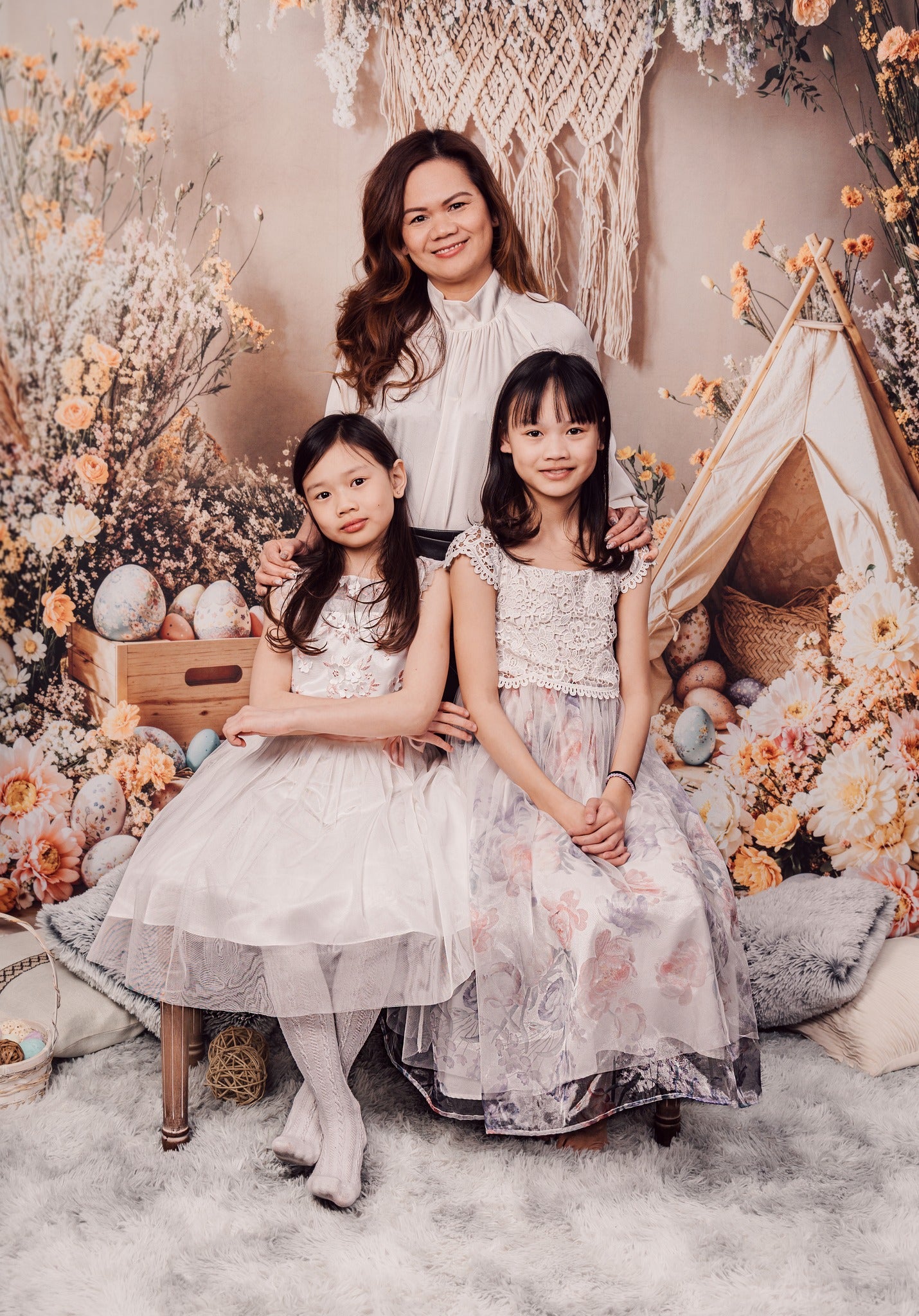 Kate Pâques Lapin Bohème Floral Œufs Tente Toile de fond conçue par Emetselch - Kate Backdrop FR