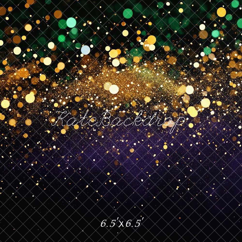 Kate Carnaval de Mardi Gras Bokeh Doré Toile de fond conçue par Patty Robert - Kate Backdrop FR