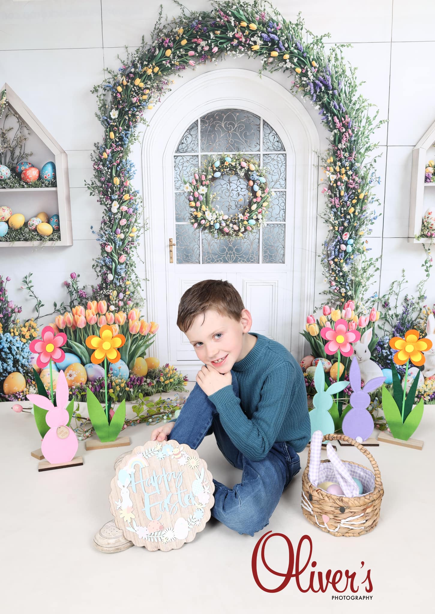 Kate Pâques Lapin Fleurs Arche Porte Toile de fond conçue par Emetselch - Kate Backdrop FR