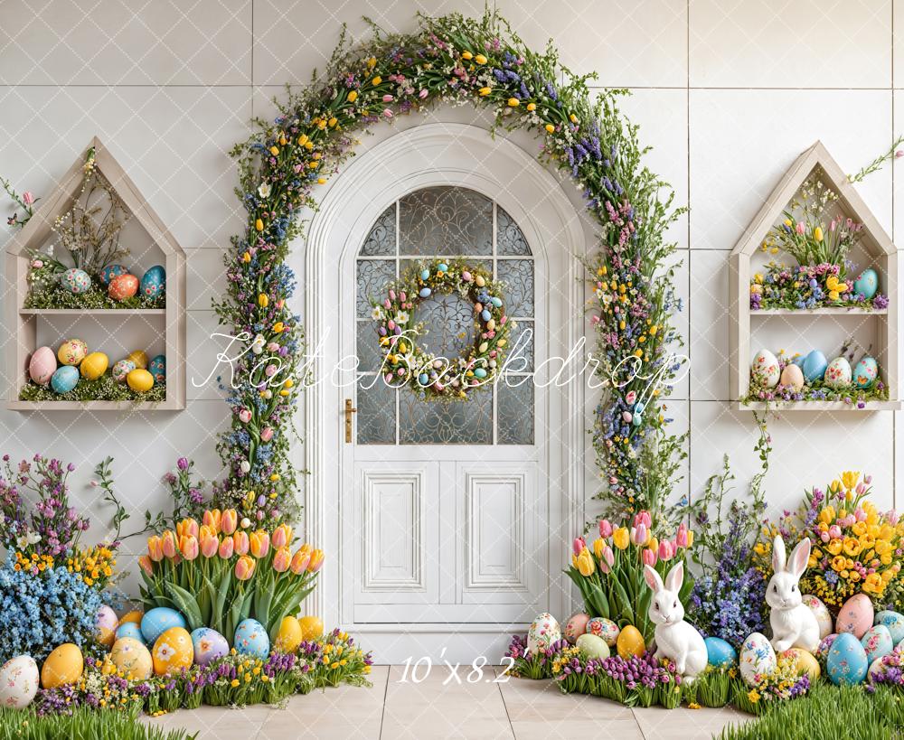 Kate Pâques Lapin Fleurs Arche Porte Toile de fond conçue par Emetselch - Kate Backdrop FR