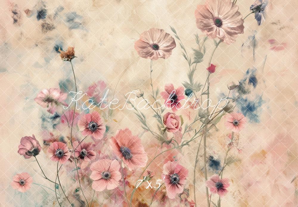 PROMO Kate Floral Beaux-arts Aquarelle Portrait Toile de fond conçue par Kerry Anderson - Kate Backdrop FR