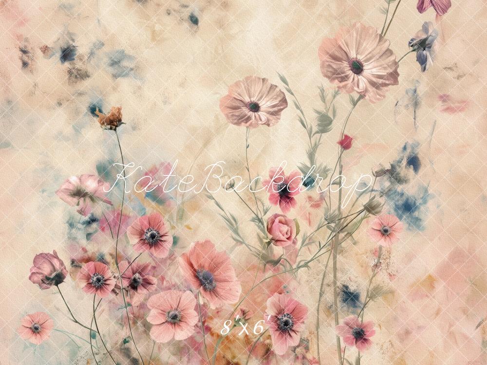 PROMO Kate Floral Beaux-arts Aquarelle Portrait Toile de fond conçue par Kerry Anderson - Kate Backdrop FR