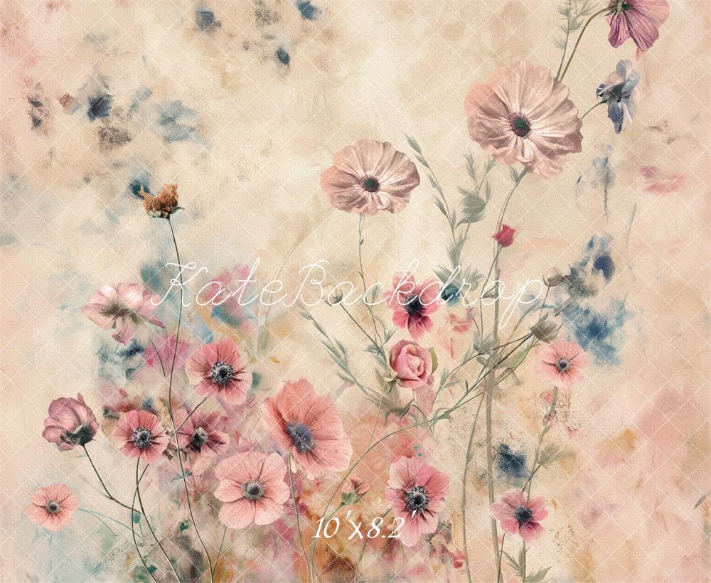 PROMO Kate Floral Beaux-arts Aquarelle Portrait Toile de fond conçue par Kerry Anderson - Kate Backdrop FR