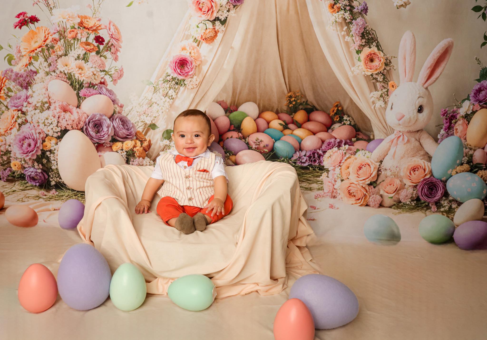 Kate Pâques Lapin Fleurs Tente Coloré Toile de fond conçue par Emetselch - Kate Backdrop FR