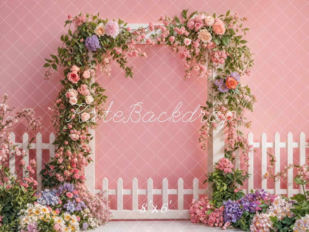Kate Printemps Fleur Porte Clôture Rose Toile de fond conçue par Emetselch - Kate Backdrop FR
