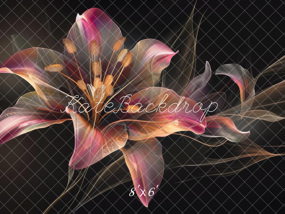 Kate Beaux-arts Fleurs lumineuses Lys Sombre Toile de fond conçue par Lidia Redekopp - Kate Backdrop FR