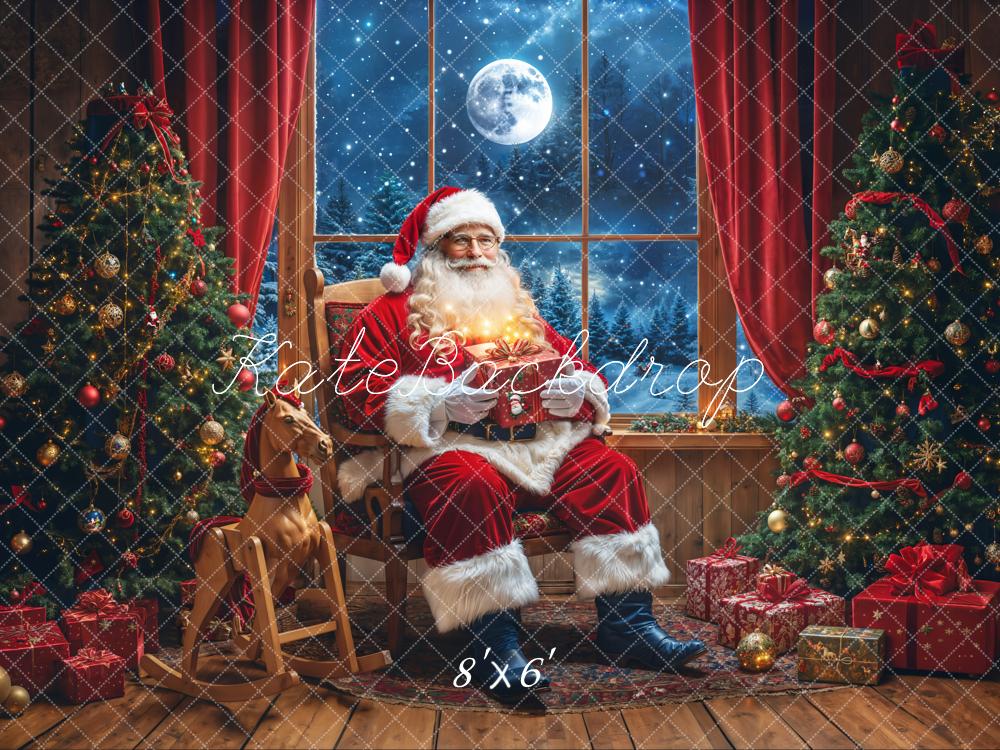 Kate Sapin de Noël Père Noël Fenêtre Toile de fond conçue par Emetselch - Kate Backdrop FR