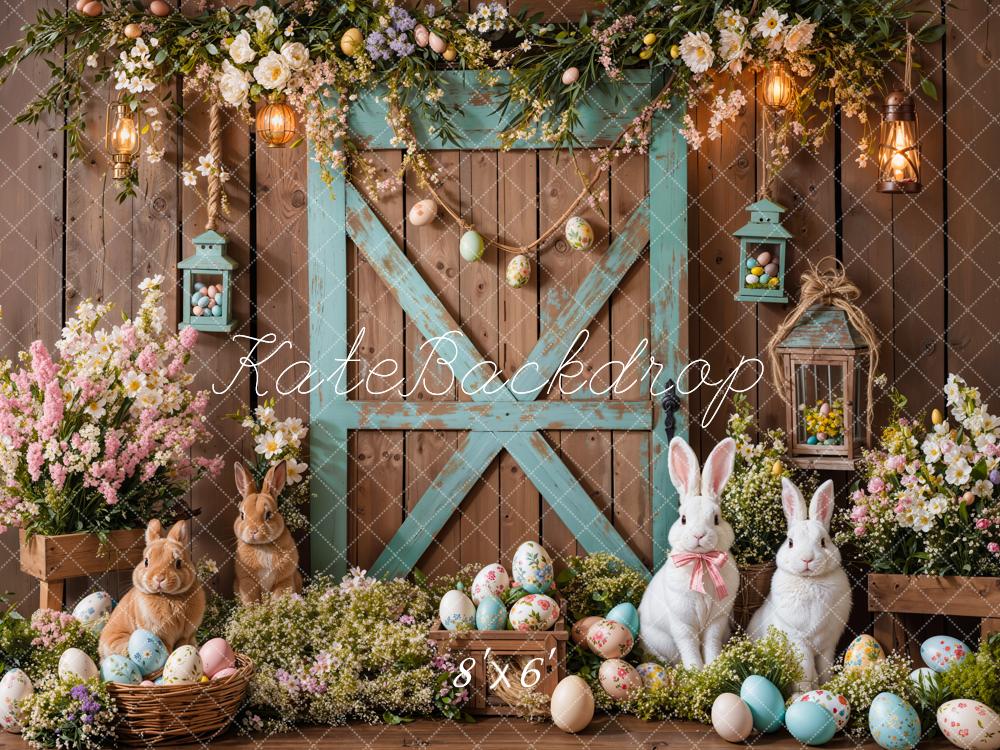 Kate Pâques Lapin Mur en bois Porte Floral Toile de fond conçue par Emetselch - Kate Backdrop FR