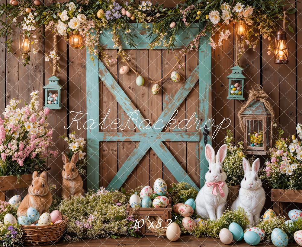 Kate Pâques Lapin Mur en bois Porte Floral Toile de fond conçue par Emetselch - Kate Backdrop FR